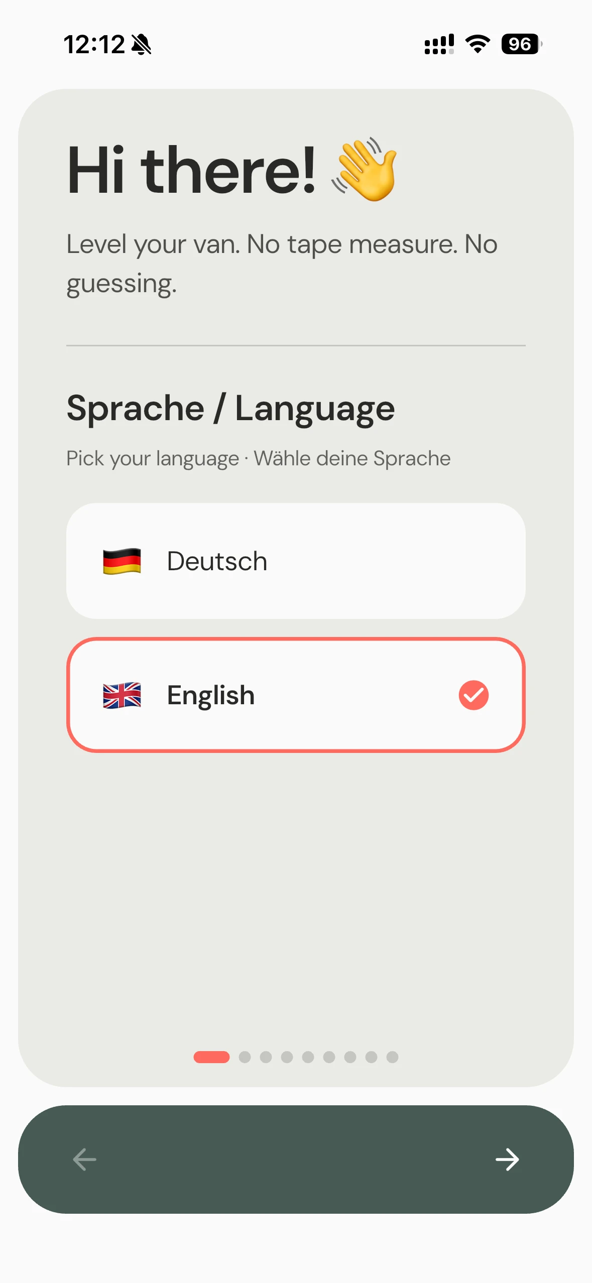 App-Onboarding Willkommensscreen