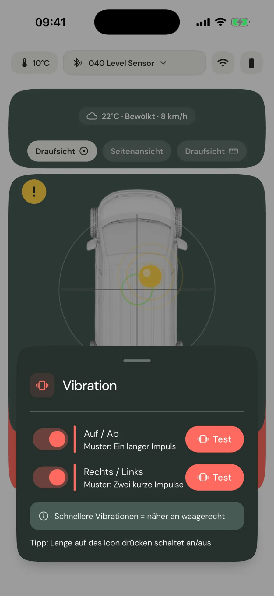 Vibrations-Menü