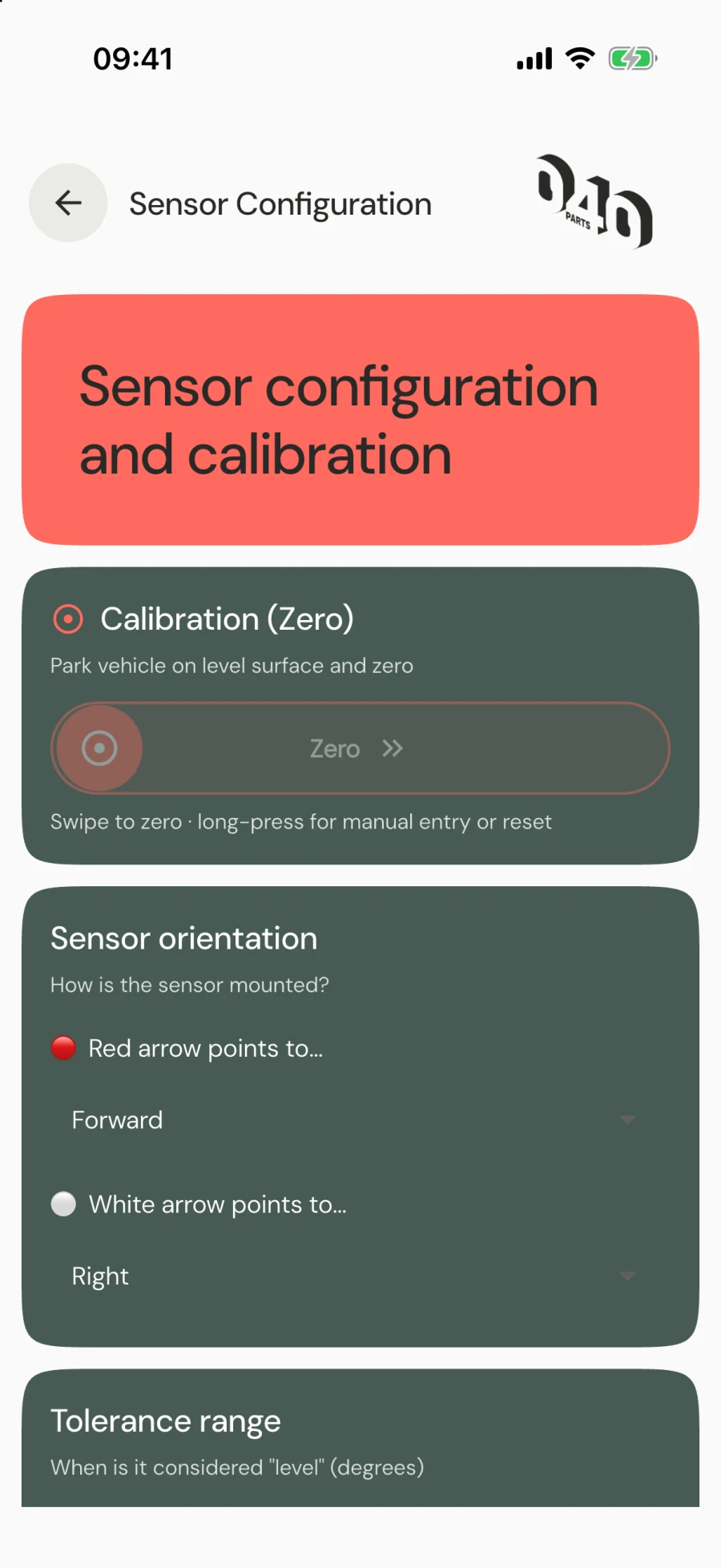 Calibration settings
