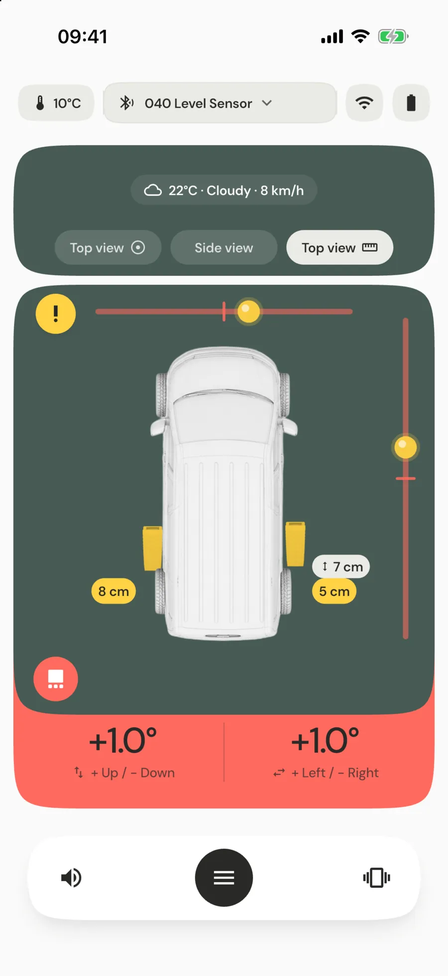 Driving on — continuous tone = stop
