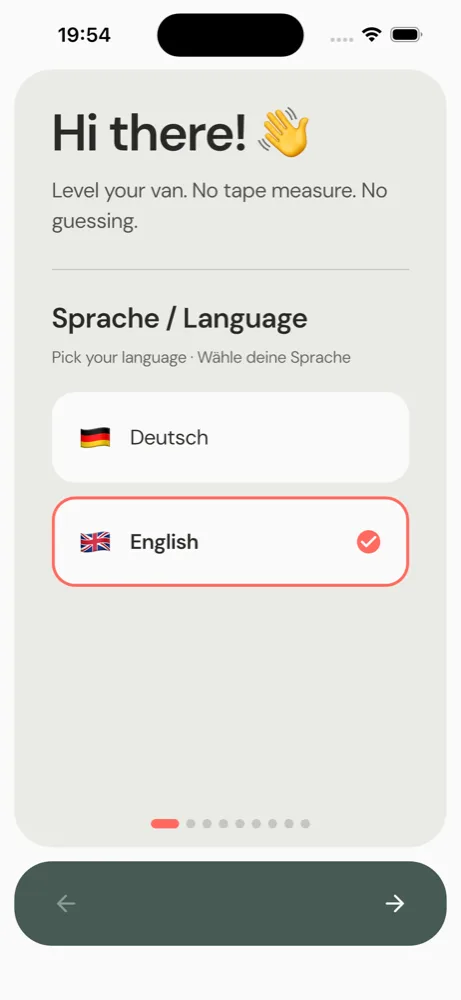 Erster Start: Sprache & Begrüßung